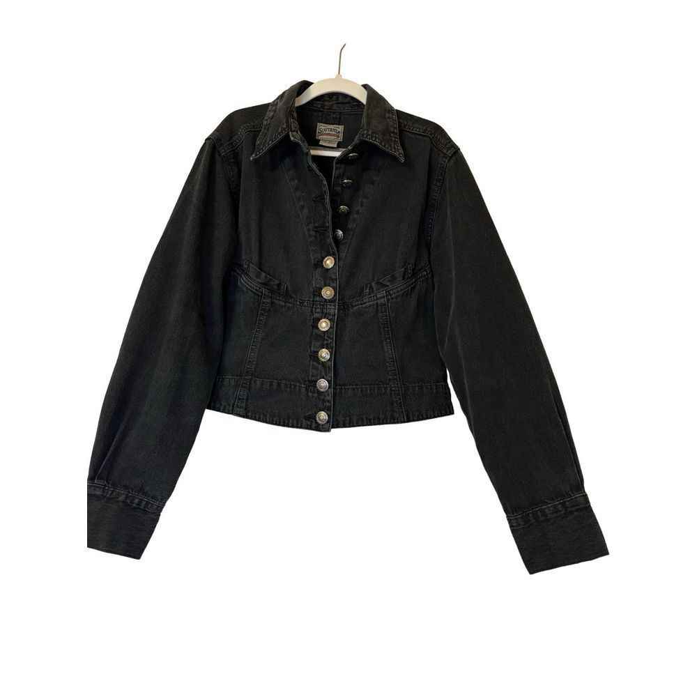 Sostanza Black Jean Jacket. Size Small Stylish short black jean jacket!